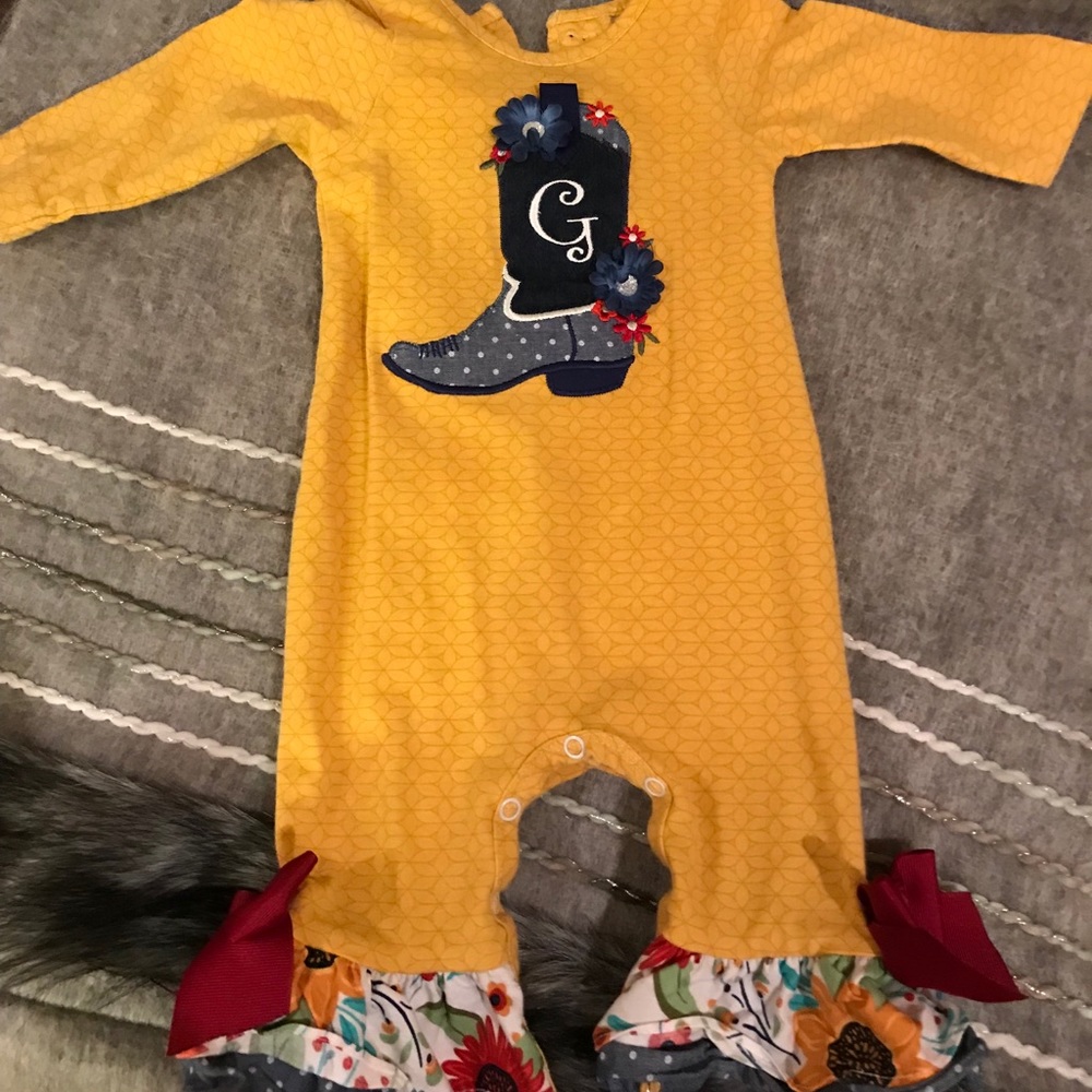 Ric Rac and Ruffles cowboy romper